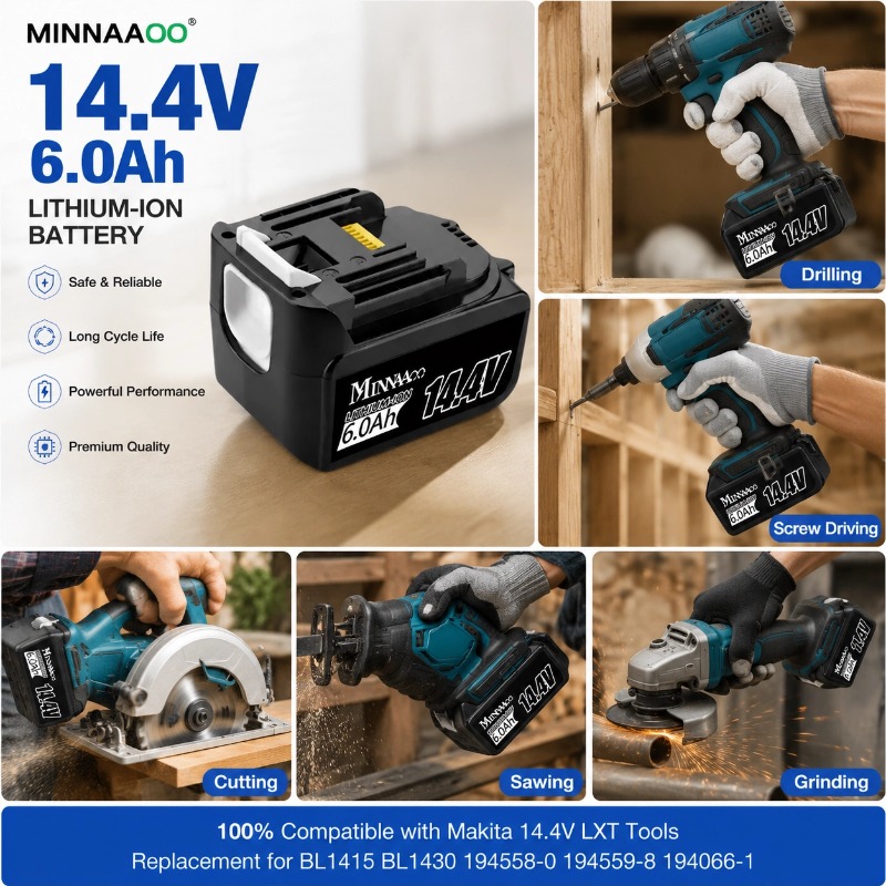 For Makita 14.4V 6.0Ah 5.0Ah L - Makita Drill Hp1640 ulasan dan harga